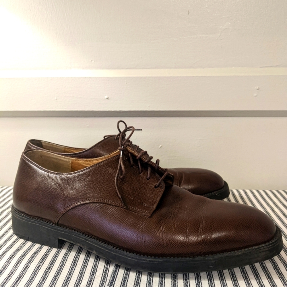 Brooks Brothers Men's Brown Leather Oxfords Salinger Size 9‎